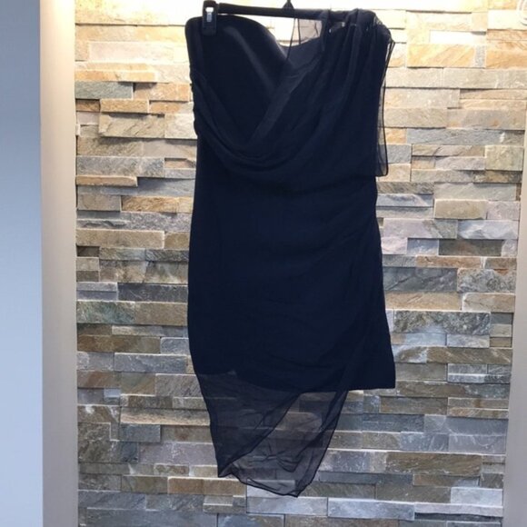 Cushnie Draped Chiffon OverlayOne-shoulder Dress - Picture 5 of 14